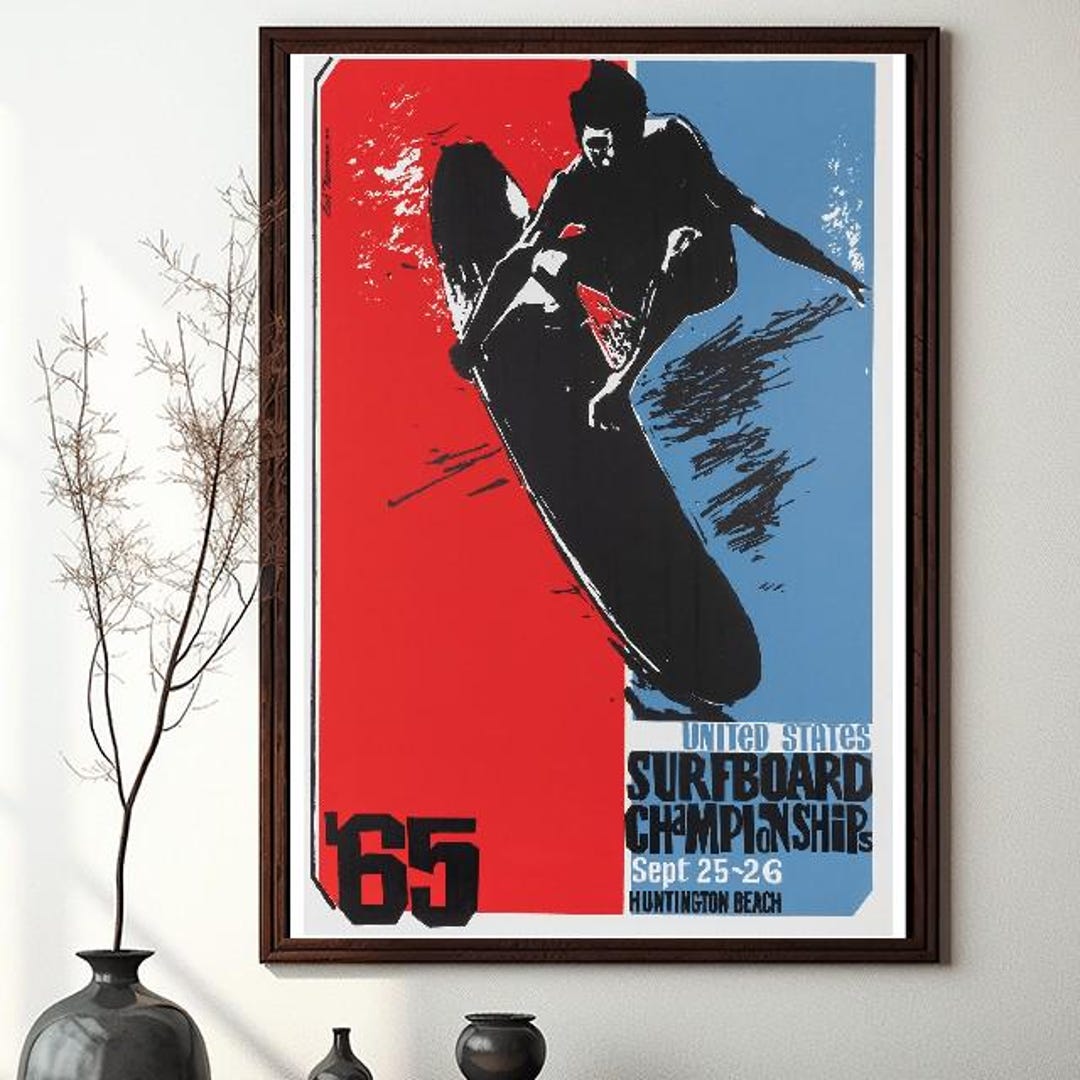 Vintage 1965 Usa Surfing Championships Poster Print A3/a4 - Etsy