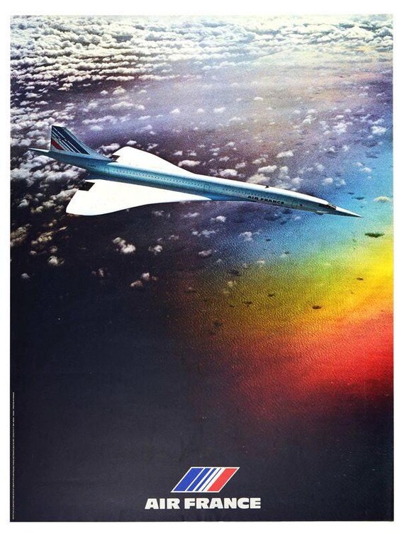 Vintage French Airline Concorde Poster Print A3/a4 - Etsy