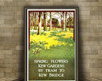 1911 london transport kew gardens poster print a3/a4