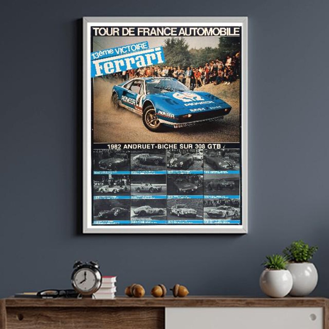 Vintage 1982 Ferrari French Rally Motor Racing Poster A3/a4 Print - Etsy