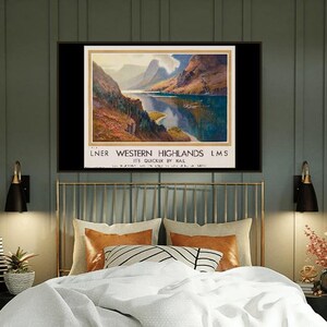 Vintage lner loch long western highlands poster a3/a4