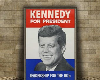 1960 Jfk Kennedy Us Presidential Election Poster A3 Print - Etsy UK