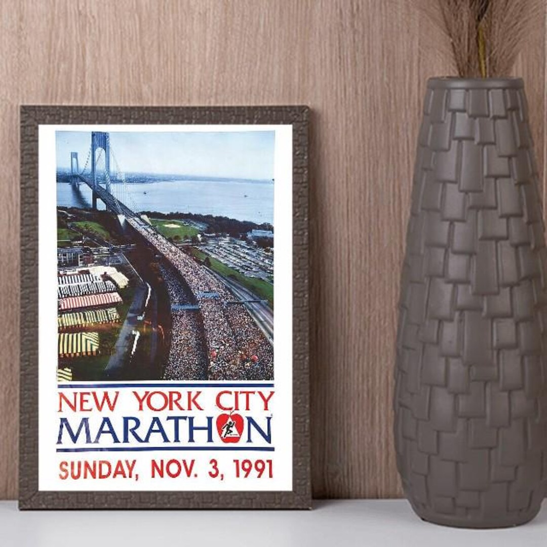 1991 New York Marathon Poster A3/a4 Print - Etsy