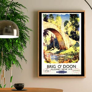 Vintage british rail brig o doon alloway ayrshire railway poster a3/a4 print
