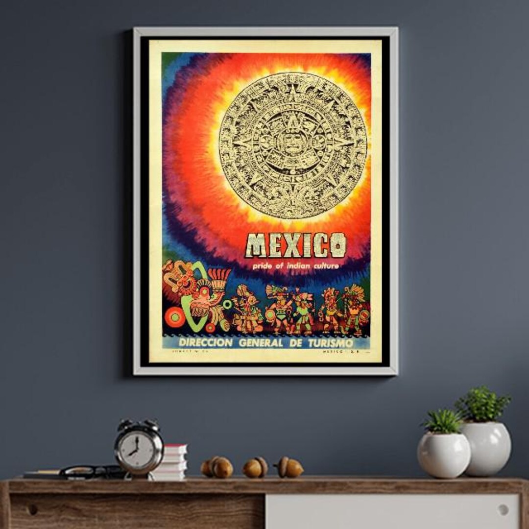 Vintage Mexico Aztec Tourism Poster A3/a4 - Etsy