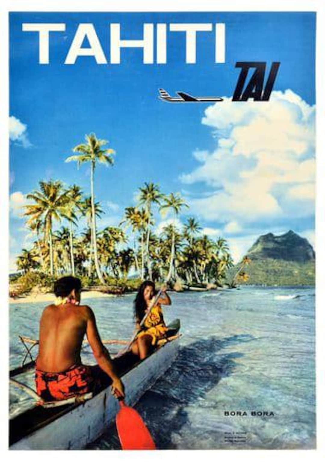 TRANSATLANTIQUE ANTILLES Rf45 - POSTER HQ 50x70cm d'une AFFICHE VINTAGE