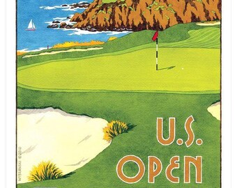 Vintage 2010 Pebble Beach Us Open Golf Poster Print A3/a4 - Etsy