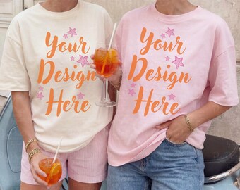 Ivory Blossom Matching Tee Comfort Colors 1717 Mockup, Bachelorette Shirts, Girls Vacation Tee Mockup, Aperol Summer Mockup, Group Mockups