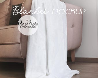 Blanket Mockup, REAL Plush Blanket Mockups, Living Room Mockup, PSD Throw Blanket, Baby Plush Blanket Mockups Velveteen Plush Blanket Mockup
