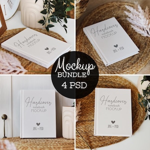 Journal Mockup, Notebook-Bundle PSD, bearbeitbares Binderücken-Mockup, Planercover Mockup, Buchcover-Vorlage, Journal Mockup Printify