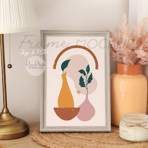 Vertikales Rahmenmodell, Herbsttöne Digitales Mockup, PSD Smart Layer, Boho Herbst Rahmen Mockup, druckbare Kunst Poster im Verhältnis 2:3