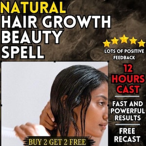 NATURAL HAIR GROWTH Spell | Fast Hair Growth | Thicker & Healthier Hair | Strength + Shine | Hair beauty | Baldness Remedy