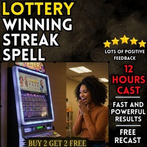 LOTTERY WIN STREAK Spell | Big Money | Jackpot Luck | Lucky Numbers | Wealth Attraction | Gambling Fortune