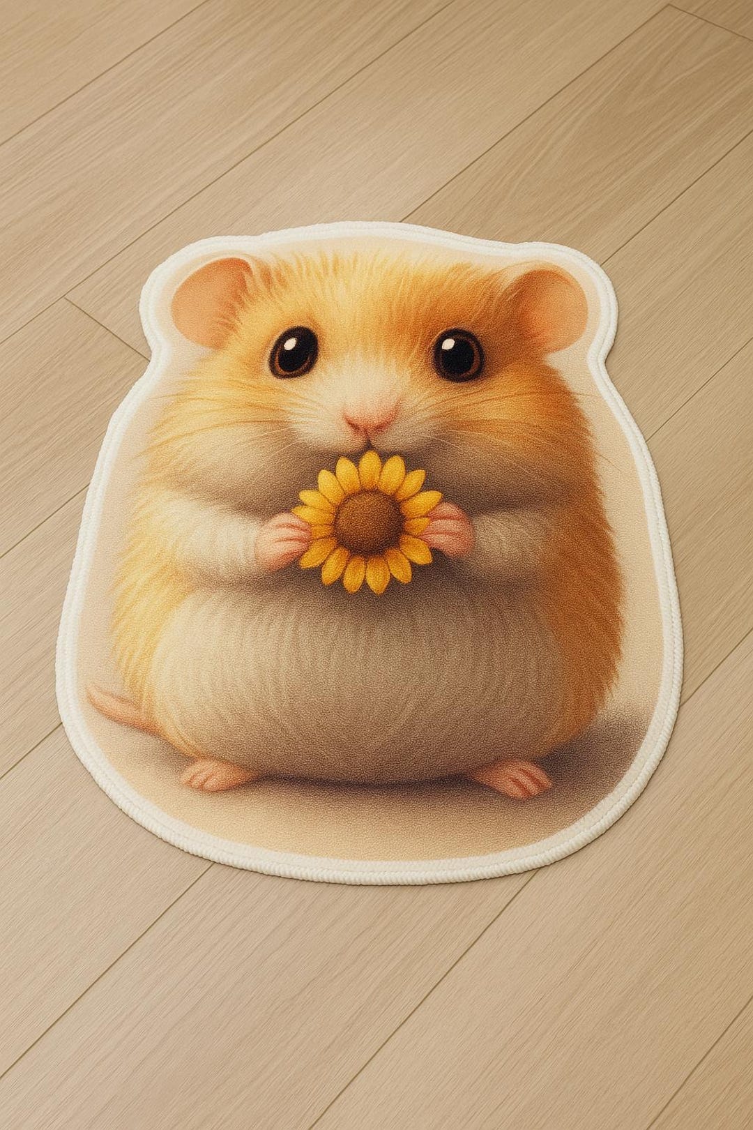 Hamster Rug Hamster Shaped Rug – Soft Faux Cashmere Carpet With Sunflower ...
