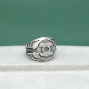 Green Lantern Ring | Hal Jordan Klackring i Äkta Silver | DC Comics Smycke | Superhjälte Cosplay | Nördig Present till Honom