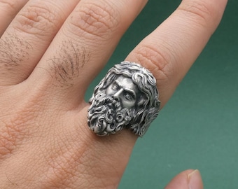 Ancient Greek God Zeus Silver Ring
