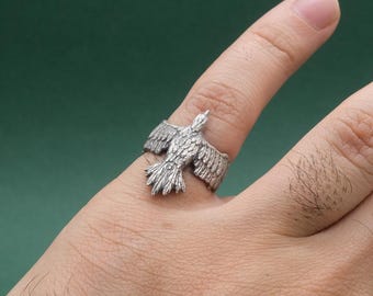 Flying Eagle Falcon Silver Ring