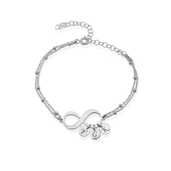 Initial Silver Bracelet | Personalized Coin Charm - image 3