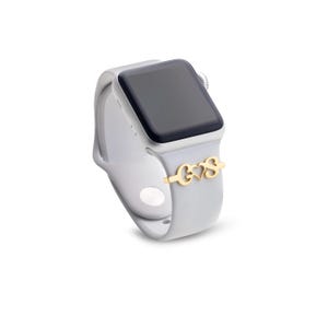 Charm personalizado para correa de Apple Watch con forma de corazón de dos letras: accesorios de acero inoxidable personalizados: regalo para ella, para él, para parejas y para amigos