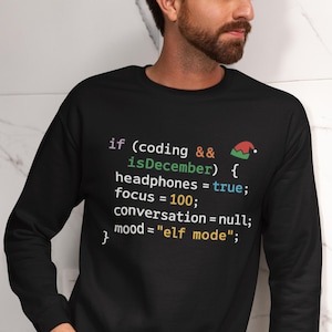 Camiseta engraçada de codificação de Natal: Camiseta de programador "Modo Elfo"