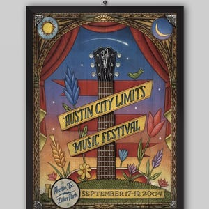 Póster del Festival de Música del Parque Zilker de Austin City Limits 2004. Póster de concierto, póster musical. Póster vintage. Imprimible. Arte mural imprimible.