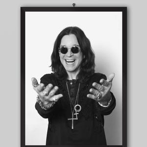 Ozzy Osbourne Vintage Poster. Rock Legend Poster. Music Poster. Concert Poster. Black and White Wall Art. Photography Prints.