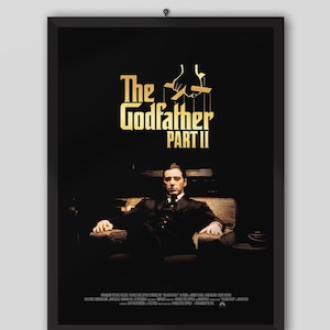 Póster de la película El Padrino II (1974). Francis Ford Coppola. Al Pacino, Robert De Niro, Robert Duvall. Póster raro, póster vintage.
