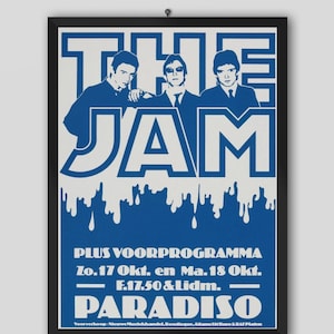The Jam, Paradiso 1982 Amsterdam Netherlands Vintage Concert Poster. Paul Weller, Bruce Foxton. Music Poster. Vintage Poster. Concert Poster