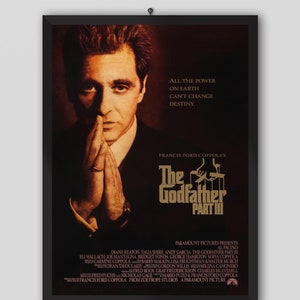 Ojciec chrzestny III 1990 Vintage Movie Poster. Film Francisa Forda Coppoli. Al Pacino, Andy Garcia. Retro Movie Poster. Movie Poster.