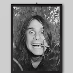 Ozzy Osbourne Vintage Poster. Rock Legend Poster. Music Poster. Concert Poster. Black and White Wall Art. Photography Prints.
