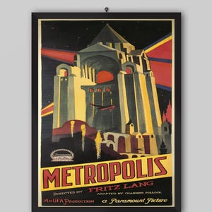 Affiche de film Metropolis 1927. Film de Fritz Lang. Brigitte Helm, Alfred Abel, Gustav Fröhlich. Affiche de film. affiche vintage. Imprimable