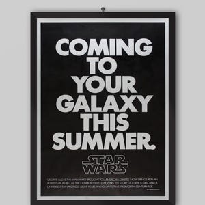 Star Wars 1977 Vintage Movie Poster. George Lucas Movie. Mark Hamill, Harrison Ford. Movie Poster. Vintage Poster.