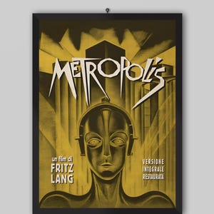 Affiche de film Metropolis 1927. Film de Fritz Lang. Brigitte Helm, Alfred Abel, Gustav Fröhlich. Affiche de film. affiche vintage. Imprimable