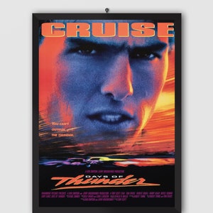 Locandina vintage del film Giorni di Tuono del 1990. Film di Tony Scott. Tom Cruise, Nicole Kidman, Robert Duvall. Locandina del film. Locandina vintage.