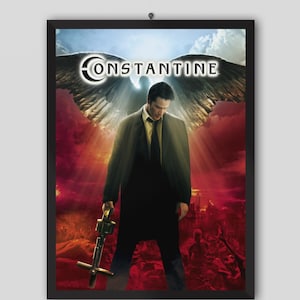 Póster de la película Constantine (2005). Película de Francis Lawrence. Keanu Reeves, Rachel Weisz y Djimon Hounsou. Póster vintage. Imprimible.
