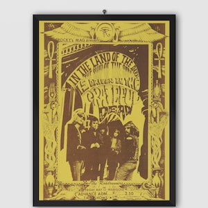 Grateful Dead 1967 Fresno, CA In the Land of the Dark Vintage Concert Poster. Music Poster. Vintage Poster. Concert Poster. Printable.