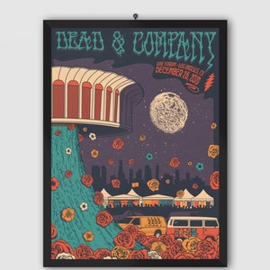 Dead and Company 2019 Los Angeles Concert Poster. Bob Weir, Mickey Hart, John Mayer. Music Poster. Concert Poster. Printable.