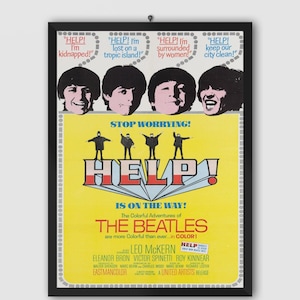 Póster vintage de la película «Help!» de The Beatles, 1965, en 1stDibs. John Lennon, Paul McCartney, George Harrison. Póster vintage.