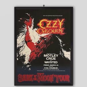 Ozzy Osbourne, Mötley Crüe 1984 Vancouver Vintage Konzertplakat. Musik Poster. Vintage Plakat. Konzert Poster. Druckbar.