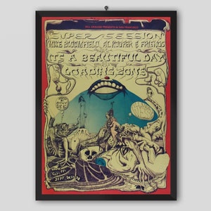 Mike Bloomfield, Al Kooper 1968 Vintage Concert Poster. Music Poster. Vintage Poster. Concert Poster.