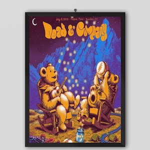 Dead and Company 2019 Boulder Silkscreen Concert Poster. Bob Weir, Mickey Hart, John Mayer. Music Poster. Concert Poster. Printable.