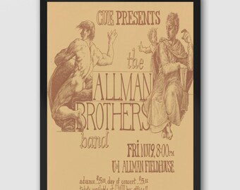allman brothers band ビンテージコンサートポスター Allman Brothers Band CONCERT POSTER 12