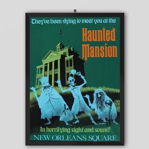 Disneyland 1969 The Haunted Mansion Werbeposter. Disneyland Vintage Plakat. New Orleans Platz. Vintage Plakat. Druckbar.