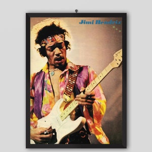 Manifesto del concerto di Jimi Hendrix del 1975, Music Express Germania. L'esperienza di Jimi Hendrix. Manifesto musicale. Manifesto vintage. Manifesto del concerto.
