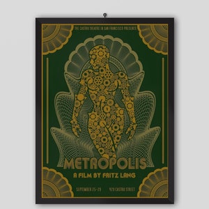 Affiche de film Metropolis 1927. Film de Fritz Lang. Brigitte Helm, Alfred Abel, Gustav Fröhlich. Affiche de film. affiche vintage. Imprimable