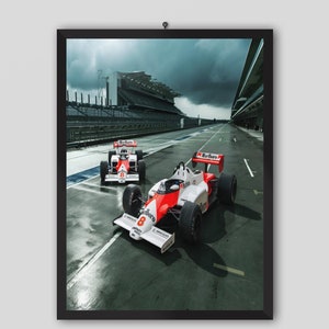 Niki Lauda 1983-1984 McLaren Formula 1 Vintage Poster. Vintage F1 Poster. Retro Car Poster. Rare Poster. High Quality, High Details.