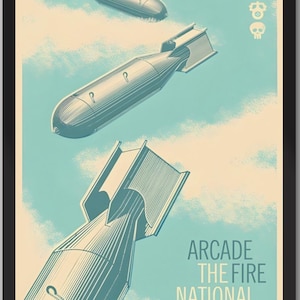 National Fire y Arcade Fire 2011 en Chicago en el pabellón UIC. Póster musical. Póster vintage. Póster de concierto. Imprimible.