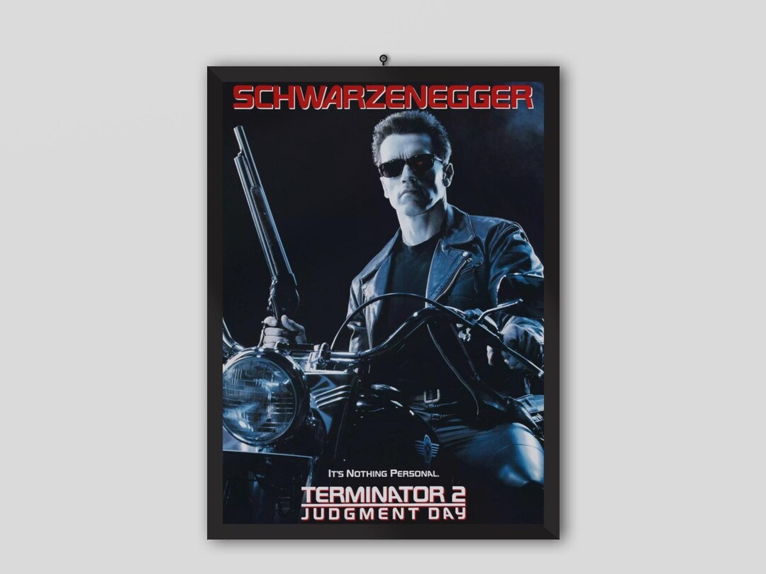 Terminator 2: Judgment Day 1991 Vintage Movie Poster. James Cameron Movie. Arnold Schwarzenegger ...