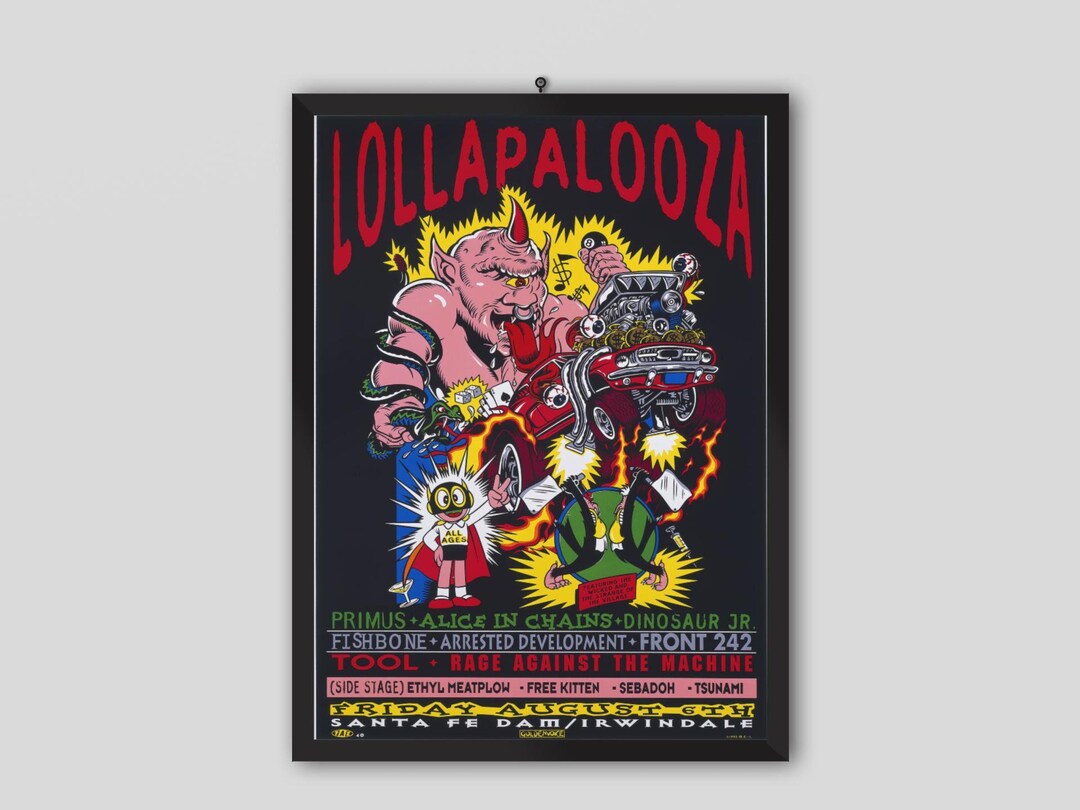 Lollapalooza 1993 Irwindale Silkscreen Vintage Concert
