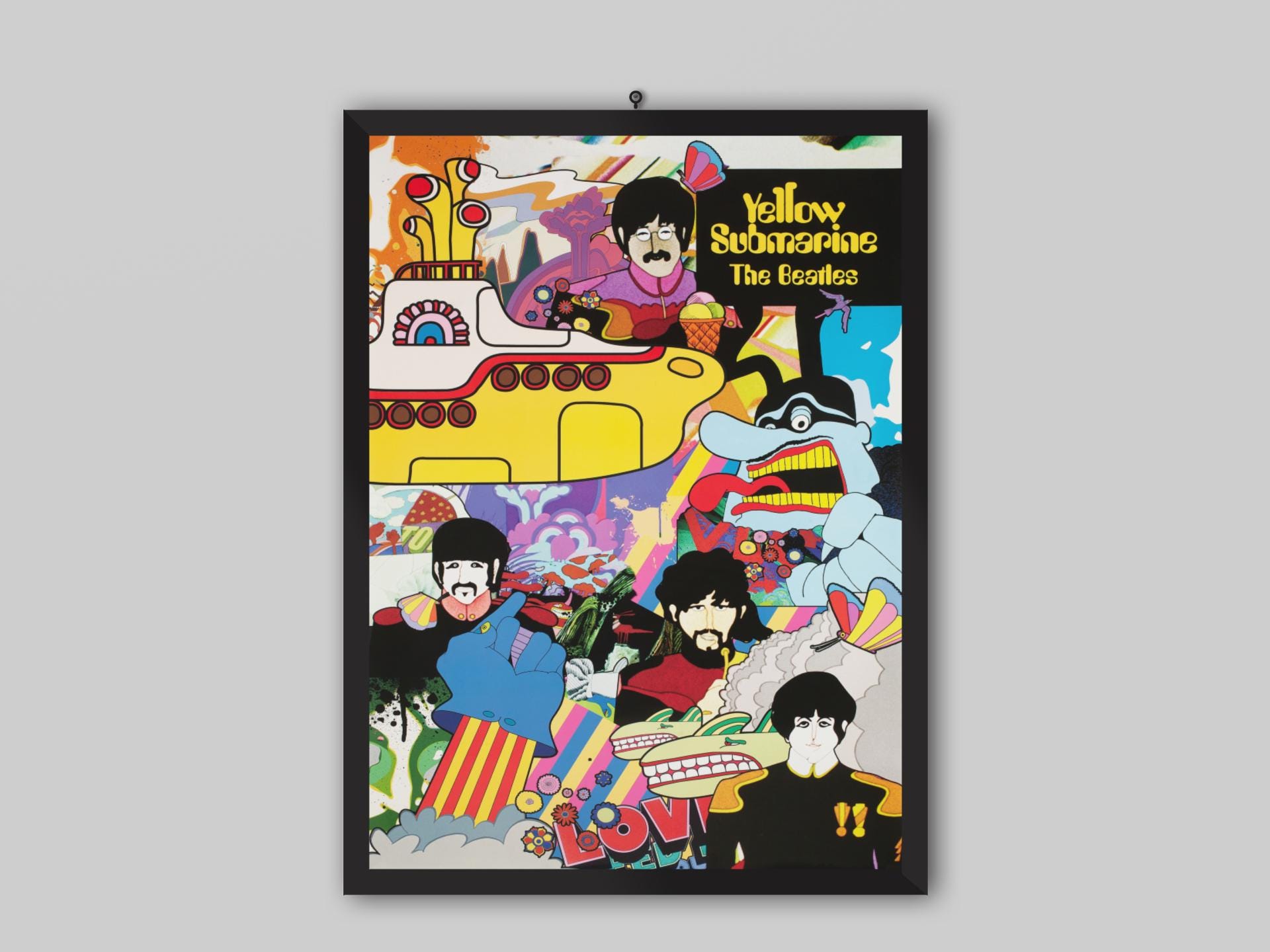 The Beatles Yellow Submarine Poster. John Lennon, Paul McCartney, George Harrison. Vintage Poster. Printable.
